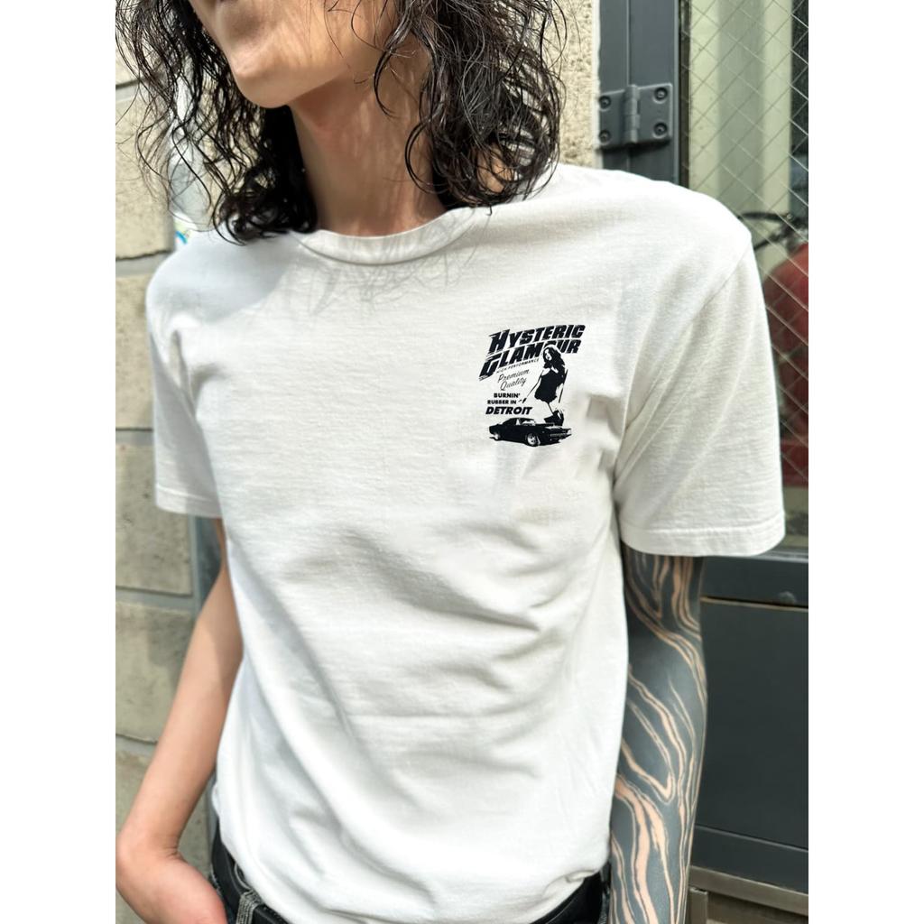 Hysteric Glamour 90s Retro Style Charcoal Reprint T-shirt Men Women Oversized Cotton Short Sleeve Streetwear Y2k High Quality Female Male Clothing
