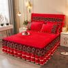 Luxury Winter Crystal Velvet Thicken Quilted Bedspread King Queen Size Flannel Bed Skirt Not Including Pillowcase