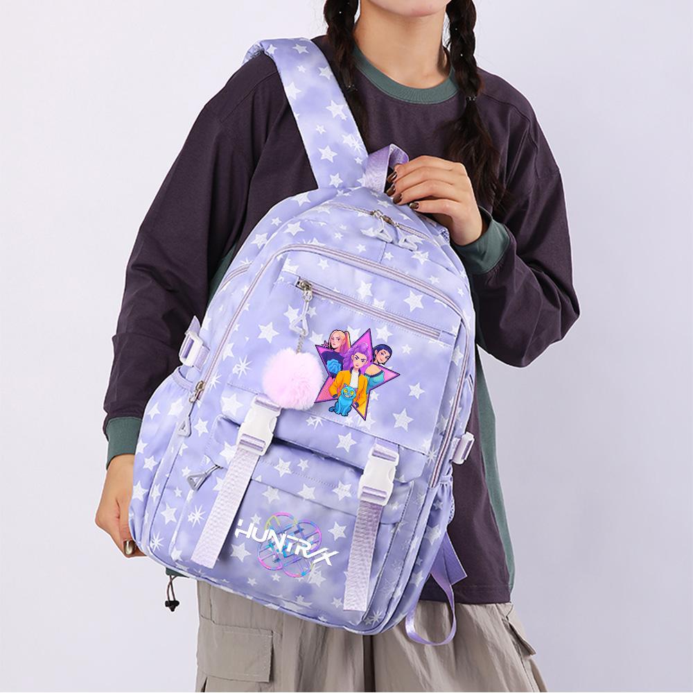 Anime K-Pop Demon Hunters Printed Backpack Large Capacity Bookbag Laptop Unisex Student Boy Girl School Bag Large Capacity Travel Outdoor Bag Gift