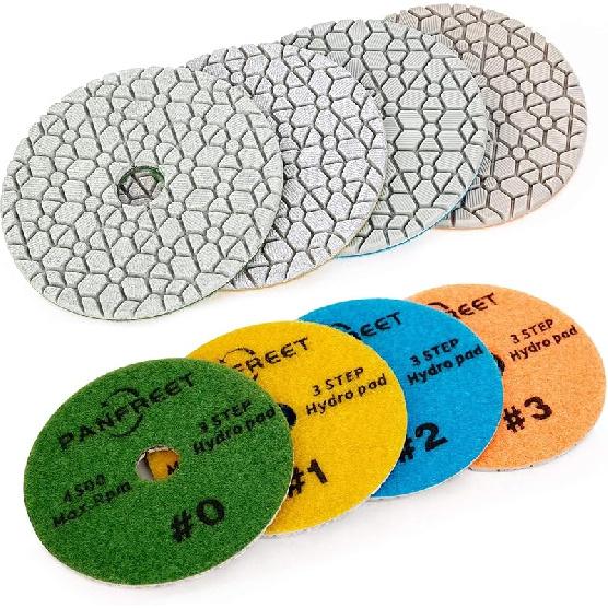 3 Step Diamond Polishing Pads 4-inch Wet for Granite Marble Quartz Concrete