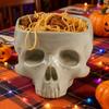 Yousheng Halloween Skull Candy Bowl Gothic Ceramic Portable Skeleton Head Bowl Halloween Home Bar Decor Dining Table Ornament