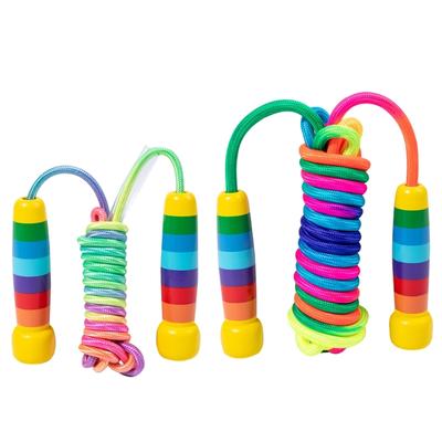 Children Skipping Rope, 2.5m/5m Adjustable Skipping Rope for Children with Wood Handle, Skipping Rope for Boys and Girls