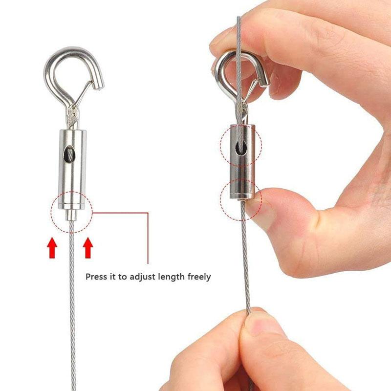 Adjustable Multi-Functional Hook, Gallery Picture Hanging Spring Hook, Decorative Pendant Lamp, Clothes Drying Rope Hanging Tool