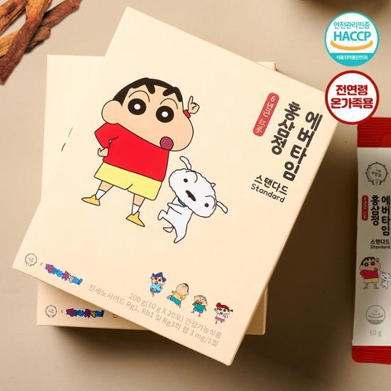Ryeo Wondam Crayon Shin-chan 6-year-old Red Ginseng Essence Evertime Standard 20 Sachets, Korean Health Food
