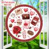 2D Flat Heart-Shaped Acrylic Decoration Sign, Red Rose, Chocolate, and Cupcake Design, Suitable for wall decoration, porch, room, villa, accents Home,