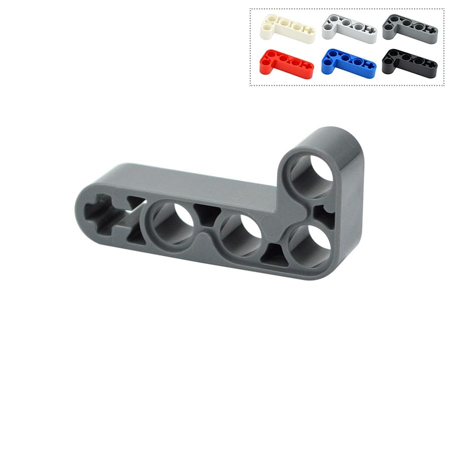 10Pcs Building Blocks Technical Thick Bulk DIY 2x4 L-Shape Arm Liftarm Compatible 32140 Assembles Particles Moc Parts Toy Bricks