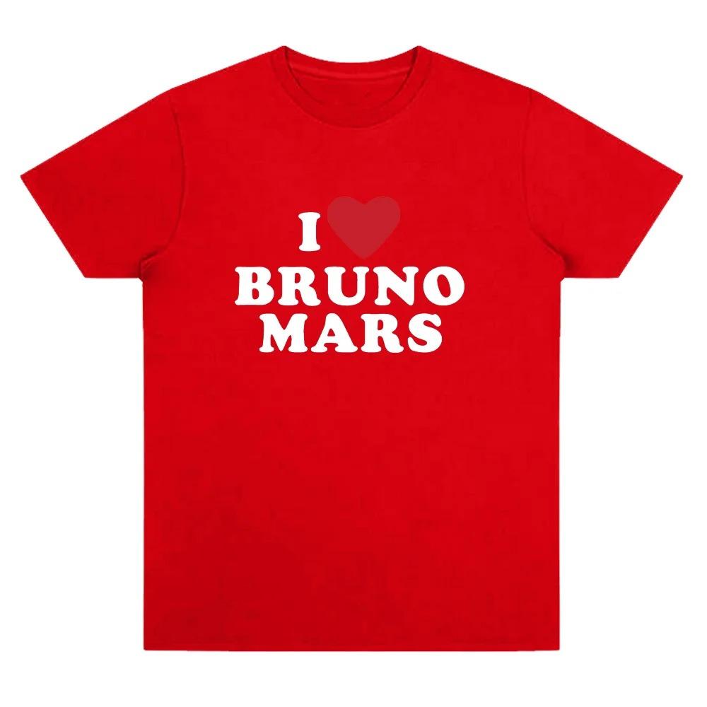 2026 I Heart Bruno Mars Maglietta Morbida Merchandising di Bruno Mars T-shirt Donna Uomo Cotone Casual a Manica Corta Top Basici per l'Uso Quotidiano