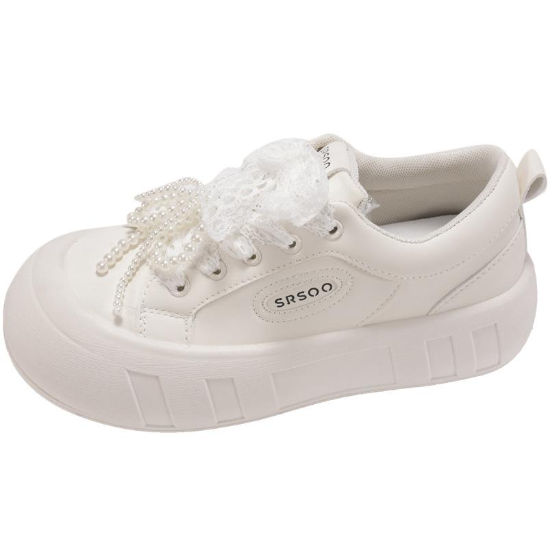 White high-end sense, small thick-soled white shoes, women's 2025 new summer skirt heightening casual board shoes