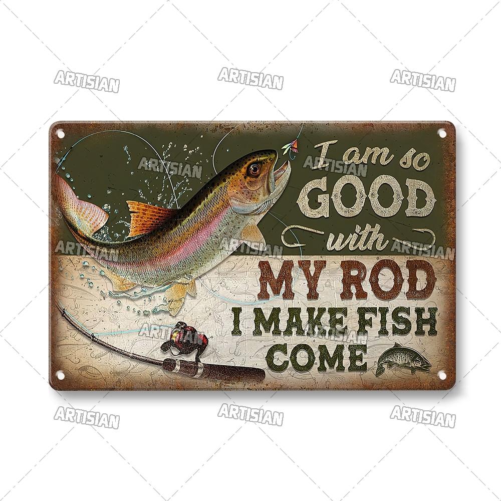 

Художественная рыбалка Металлическая вывеска Спортивная жестяная табличка Приманка Декоративный постер Настенный декор Гараж Бар Паб Клуб Отель Кафе Кухня Дом 7.8x11.8inch