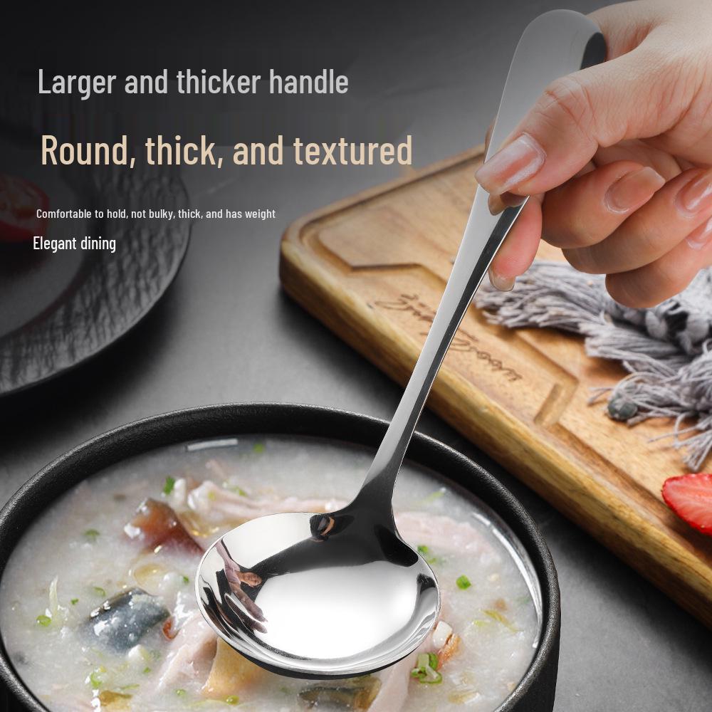 Edelstahl Suppenkelle & Geschlitzter Salatlöffel Gabel Set für Westliche Küche und Hotelgebrauch