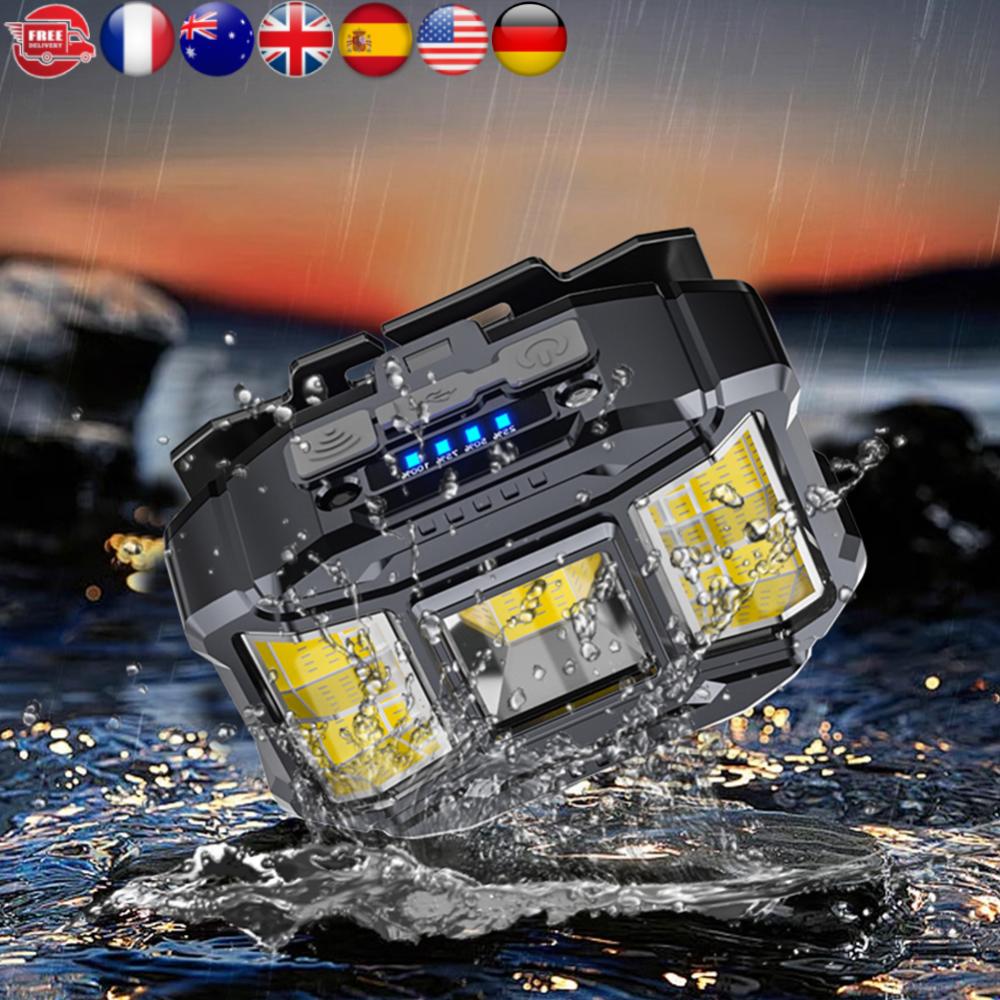 

COB LED Strong Light Headlight Motion Sensor Induction Headlamp Power Display Powerful Headlight Torch for Outdoor Night Fishing Australia