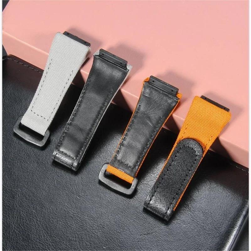 Für RICHARD MILLE RM50 RM53 Nylon-Canvas wasserdicht Herren Uhrenarmband Ringschnalle Leder Armband Schraubstil Uhrenarmband 25mm