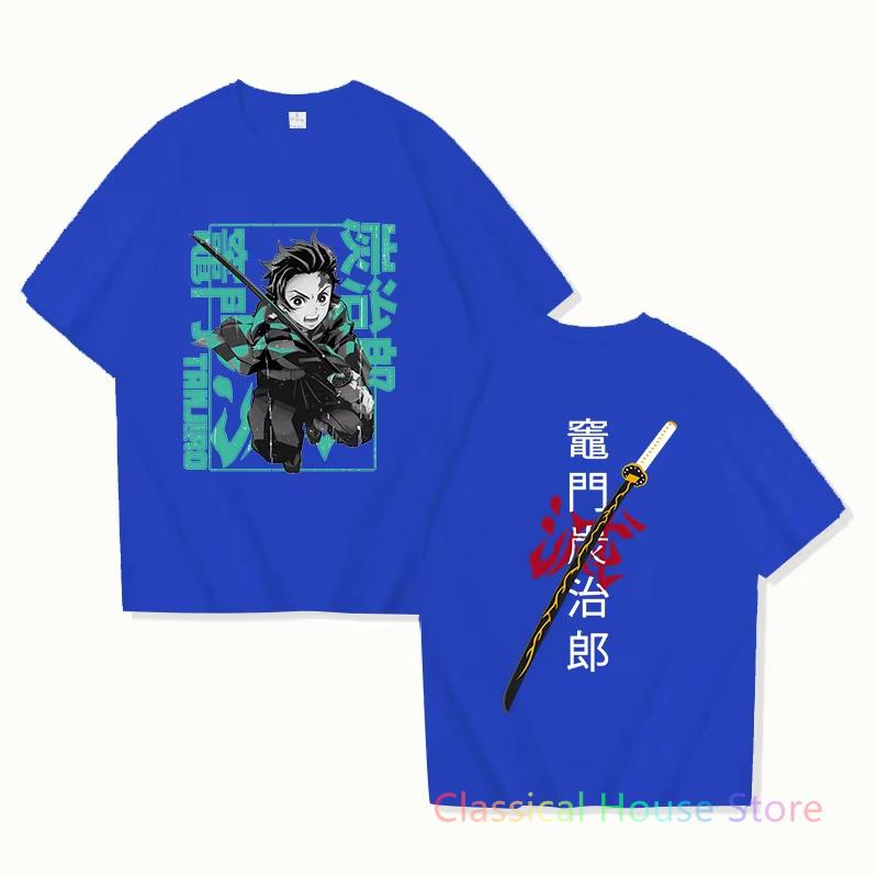Gorąca Moda Kamado Tanjirou Nadrukowane T-shirty Anime Graficzny T-shirt Kobiety Mężczyźni Casualowy Cool Letni Krótki Rękaw Oversize Top
