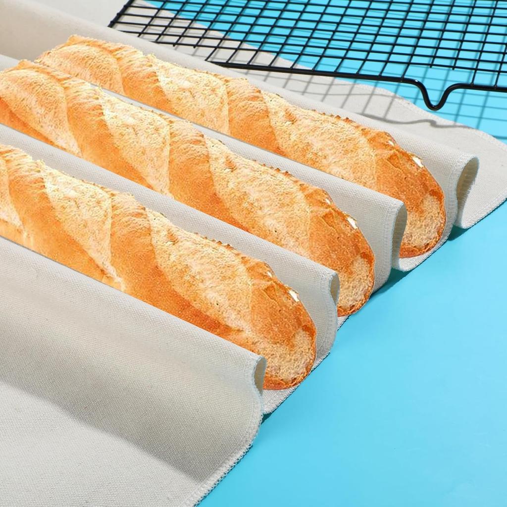 Pastry Cloth for Rolling Dough, Bread Cloth, 14x17.7 Inch Heavy Duty Linen Proofing Cloths for Bread Dough, Baguettes