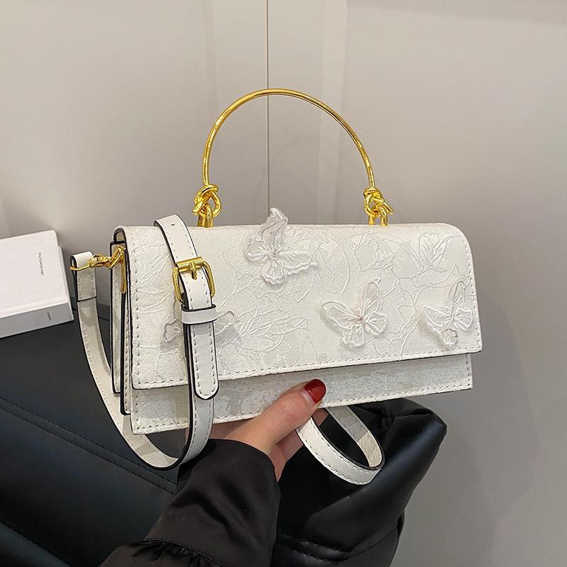 

New Niche Design Butterfly Love Flower Small Square Bag Versatile Western-style Chain Handbag Crossbody Bag 24*10*12cm