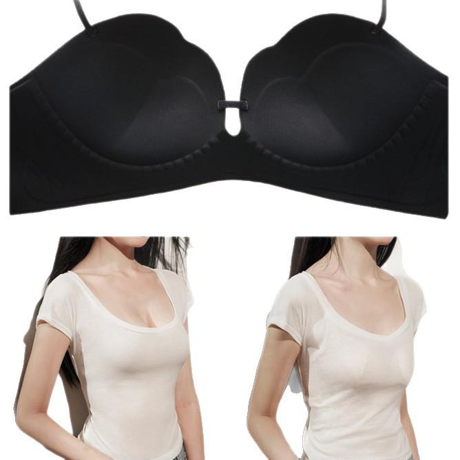 Flash drill small breasts gather and show large underwear women's soft support bright thin shoulder straps no steel ring close breast bra cover