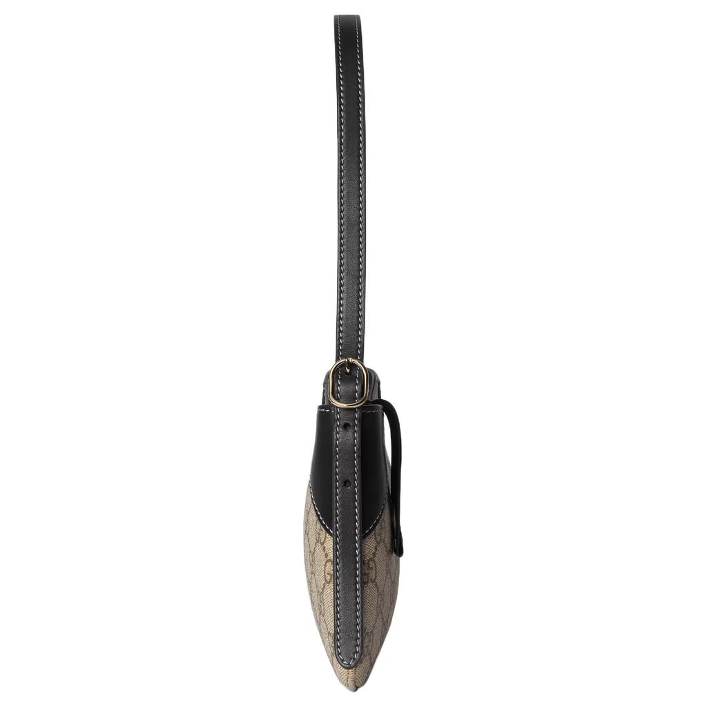 Gucci Gg Emblem Gg Emblem Adjustable Shoulder Strap Zipper Closure Coated Canvas And Leather Patch Handheld Single Shoulder Bag