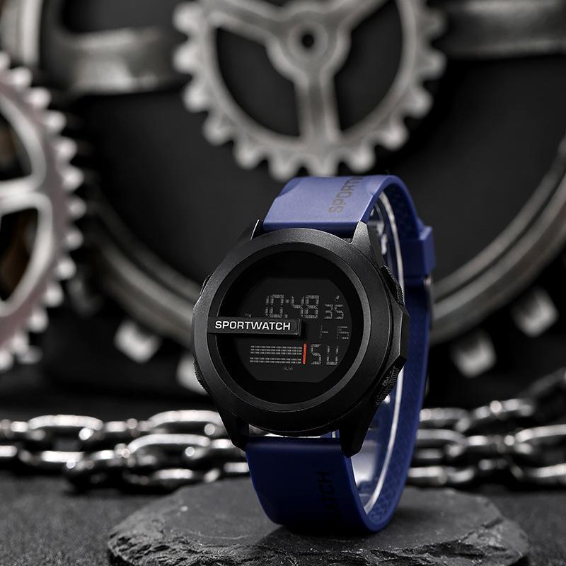 Relógio Desportivo Digital Masculino Estilo Tech: Mostrador Grande, À Prova d'Água, Multifuncional - Perfeito para Estudantes