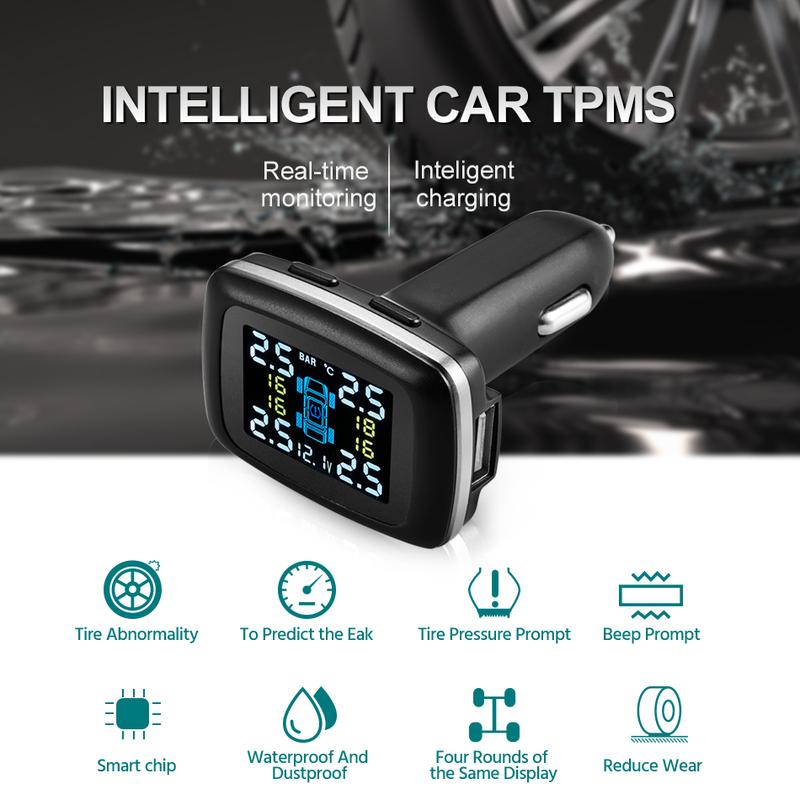 Mini Portable Pressure Gauges Digital Displays Electronic Automotive Universal Tire Pressure Detectors Pressure Monitor Lighters