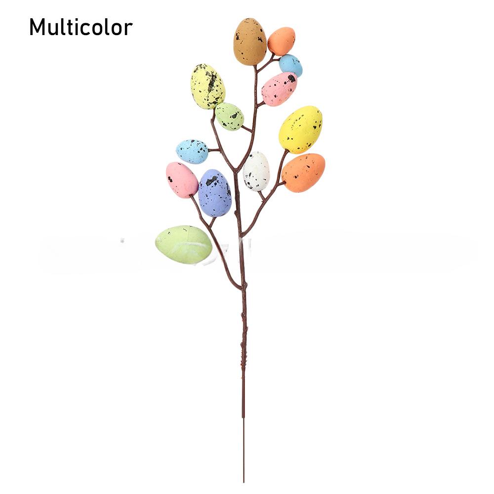 Artificial Easter Egg Tree Branch Colorful Foam Egg Spring Floral Stems Speckled Easter Egg Fake Flower Easter Wedding Vase Deco