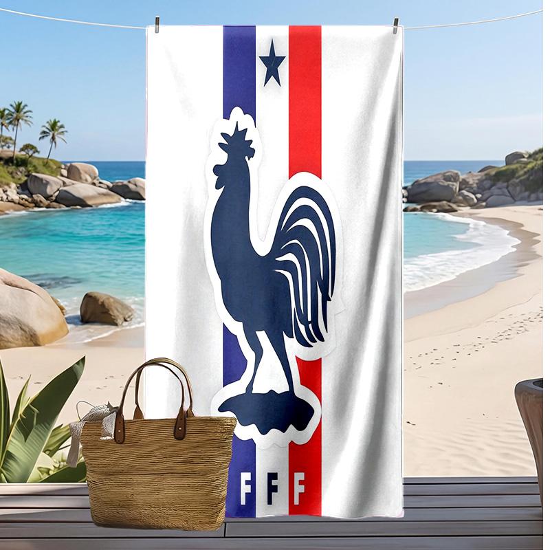 France National Football Team Printed Beach Towel Quick Dry Soft TowelPortable Large Rectangular Beach Blanket for Travel Swimming Pool