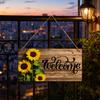 Wooden Welcome Sign, Sunflowers Decor, Waterproof And Durable Hanging Welcome Sign, for Home Indoor Outdoor Entrance Walls And Garden
