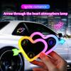 Solar Powered LED Car Neon Lights Wiring Free RGB Car Heart-Shaped Light  Automotive Use