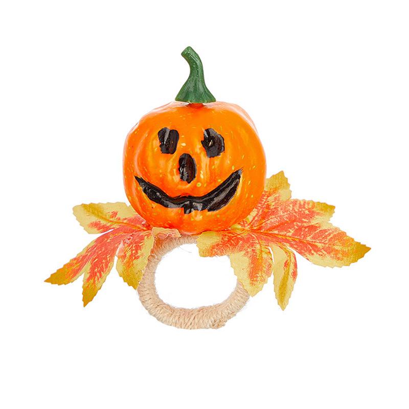 Halloween Decorative Napkin Button New Halloween Pumpkin Skull Napkin Ring Easter Pumpkin Maple Leaf Napkin Ring