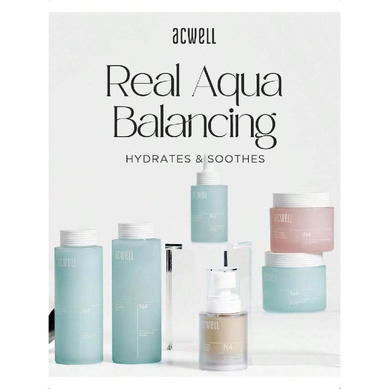 Acwell Real Aqua Crème Équilibrante 50ml - Crème Visage Hydratante Équilibrant le PH, Apaisant les Problèmes de Peau et les Rougeurs pour Peau Sensible