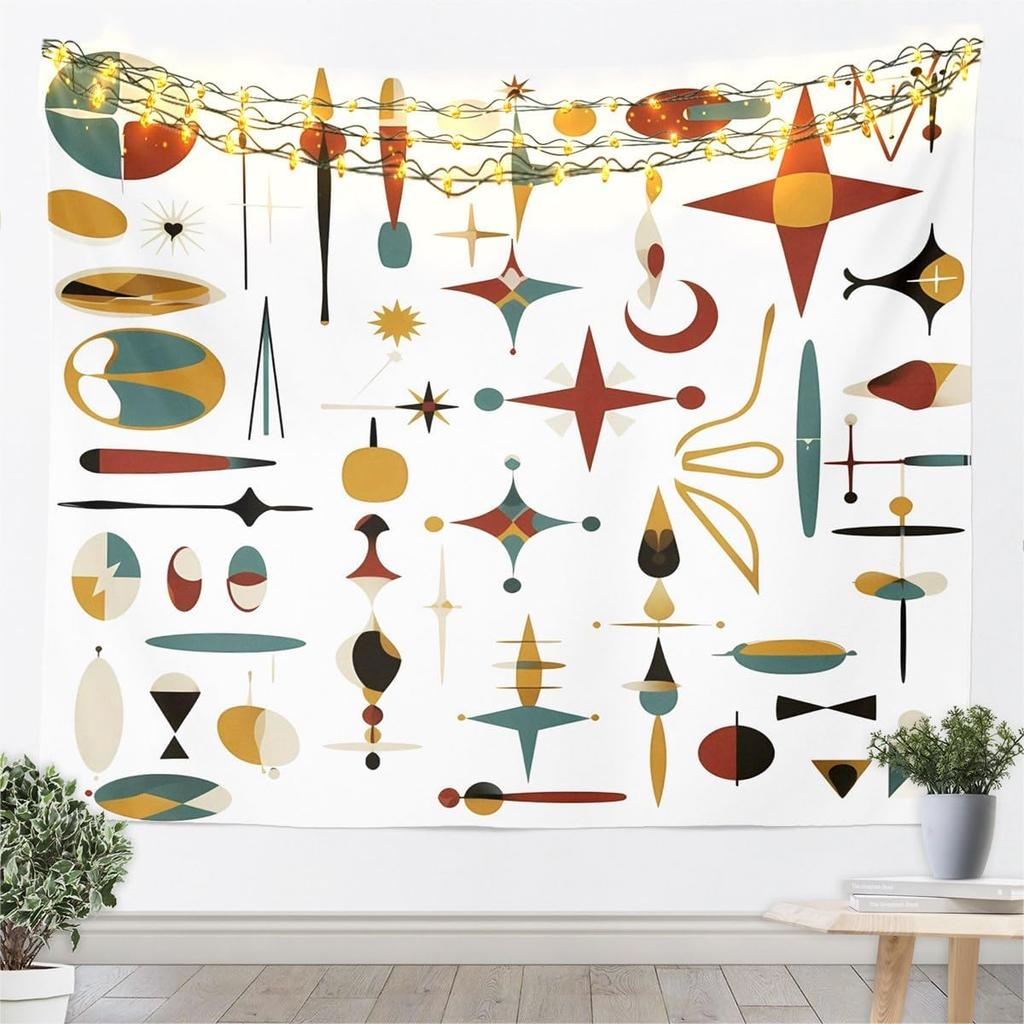 Black Black White Tapestry Kids Abstract Art Design Wall Art for womem Modern Geometric Wall Hanging Blanket Breathable Soft