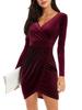 Damen Sexy Kleid Langarm Bodycon Etuikleid für Herbst Winter