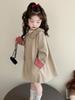 Stilvoller Mädchen-Trenchcoat in mittlerer Länge mit Puppenkragen - Koreanische Mode für Herbst und Frühling