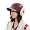 Winter Thick Earmuff Peaked Cap Korean Vintage Plush Warm Short Brim Cap