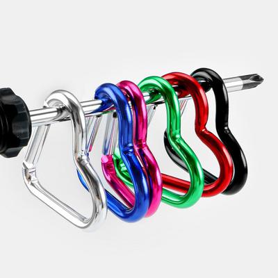 20Pcs Heart Shaped Carabiner Heavy Duty Aluminum Keychain Clip Spring Hook Backpack