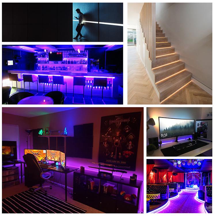 12V 2835 LED Color-Changing Waterproof Light Strip with 60 Soft Lights
