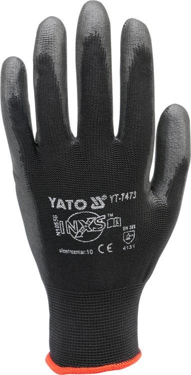 Black nylon work gloves YT-7473 YATO