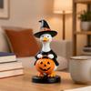 DYS Halloween Goose Figurine, Witch Hat Resin Ornament, Cute Ghost Statue for Tabletop Mantel Shelf Holiday Decoration
