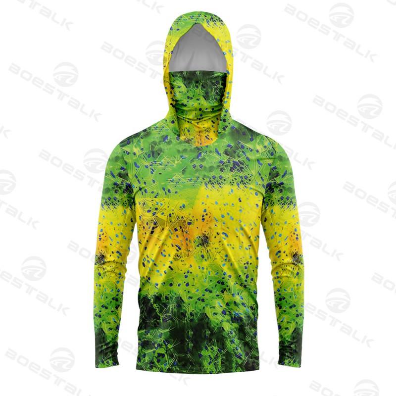 Mens Womens Fishing Shirt With Face Cover UV Protection Quick Dry Breathable Bamboo Fiber Boat Shore Sea Angling