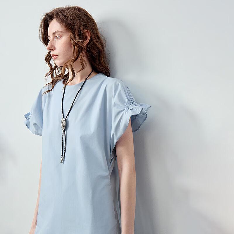 Women's Pure Cotton Ruffle Sleeve Midi Dress