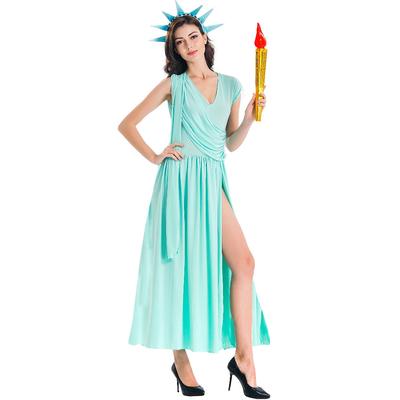 Kostium Amerykańskiej Wolnej Muzy, kostium cosplay na Halloween, sukienka statuy Greckiej Muzy
