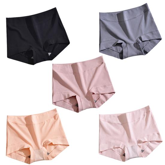 Women Panties Graphene Crotch Stretchy High Waist Tummy Tightening Solid Color Anti Exposure Briefs for Daily Wear