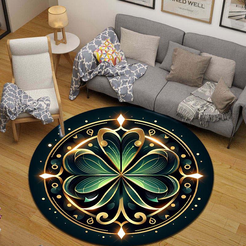 Whimsical Round Halloween Multicolor Rug Mat, Non-Slip Floor Mat for Hallway