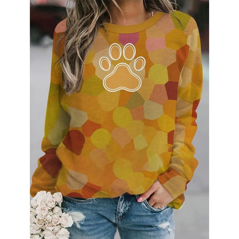 Womens Round Neck Pullover Sweatshirt With 3D Christmas Tree Print Casual Comfort Fit 2025