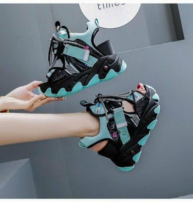 Freizeit Dame Plattform Chunky Sandalen Gemischte Farbe Schuhe Spitze Schnalle Punk Sandalen Frauen Offene spitze Strand Casual Schuhe Frau