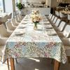 Kitchen Party Use Rectangle Soft Washable Cotton Linen Fabric  Family Dinner Table Cloth