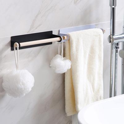 Punch Free Self-adhesive Roll Paper Holder Towel Wooden Storage Rack Hanging Shelf For Kitchen Bathroom Fast Shipping