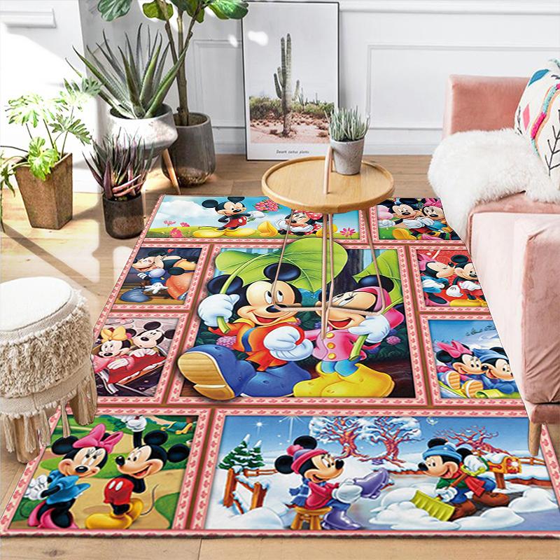 1Pc Mickey Minnie'S Winter Adventure Rug Office Carpet Indoor Outdoor Doormat Nonslip Soft Comfortable Living Christmas Halloween Xmas Gift D924393