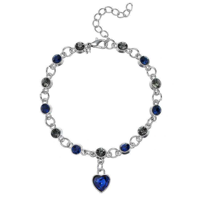 Ocean Heart Zircon Crystal Bracelet - High-end Women s Fashion Jewelry сапфир синий