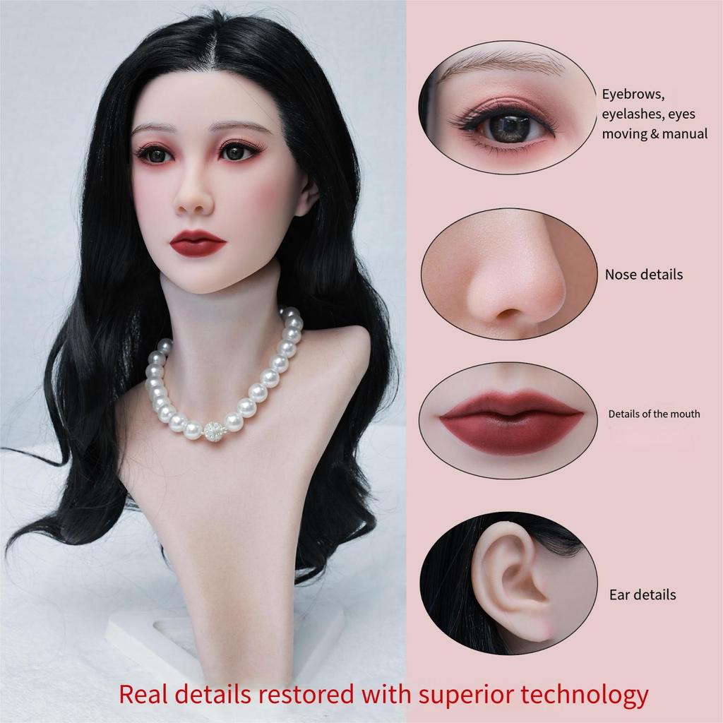 100% Silicone Head Standard Wig Suitable for 130-180CM Sex Doll Body 2 Connection Methods GJ-ZP006