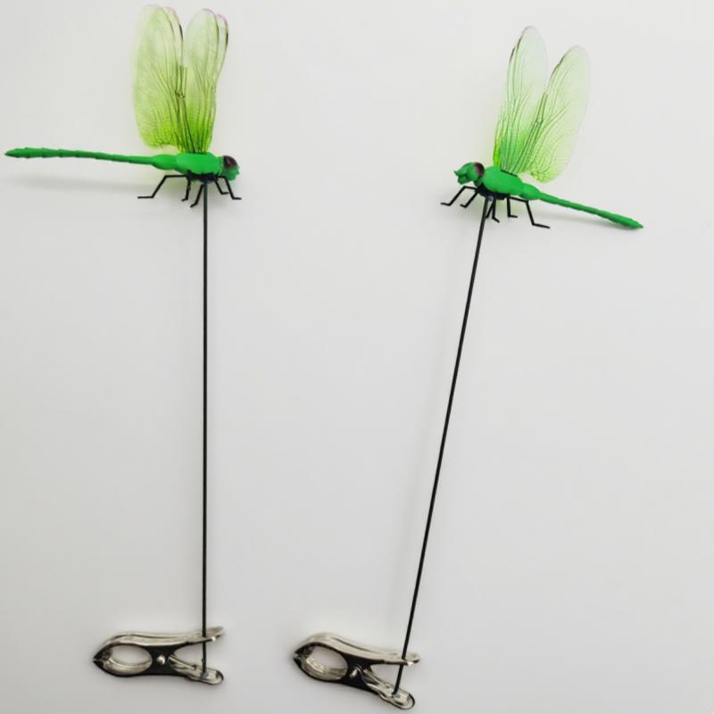 6PCS Fake Dragonfly Clip Waterproof Outdoor 3D Dragonfly Garden Decorative Clips Home Patio Ornaments Crafts Fake Dragonfly Clip